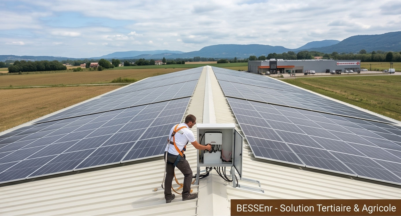 centrale solaire toiture professionnelle Ain
